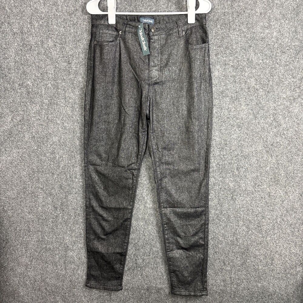 Modcloth Pants Womens Size 14 Black Tapered Textured